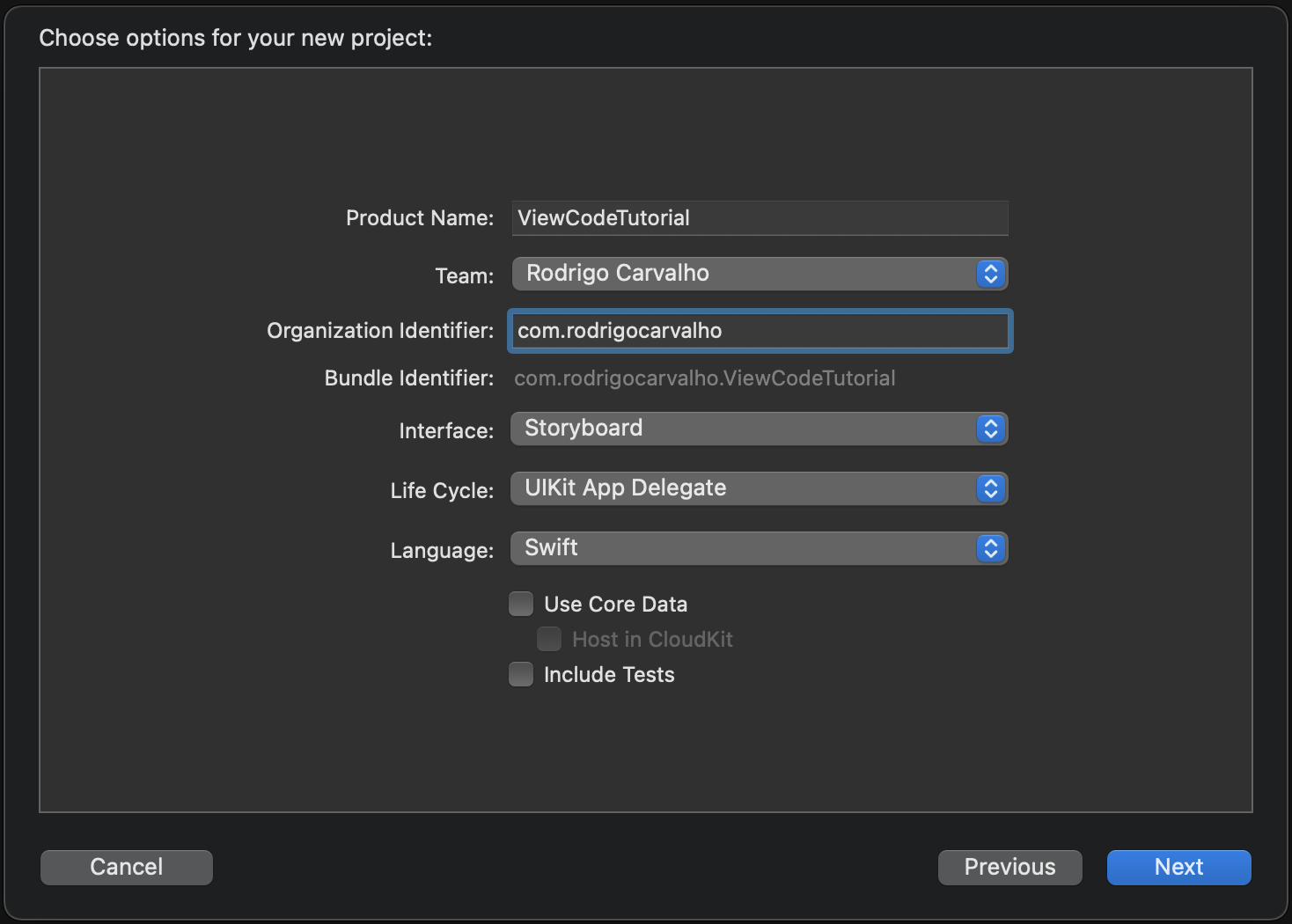 Project settings